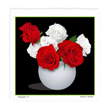 Load image into Gallery viewer, Four Red + White Roses