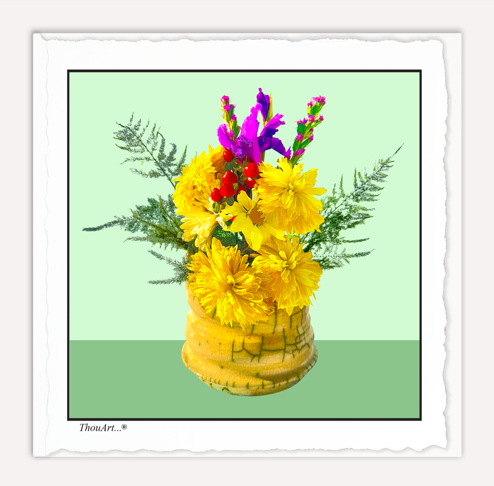 Assorted Flowers - Crackled Glaze