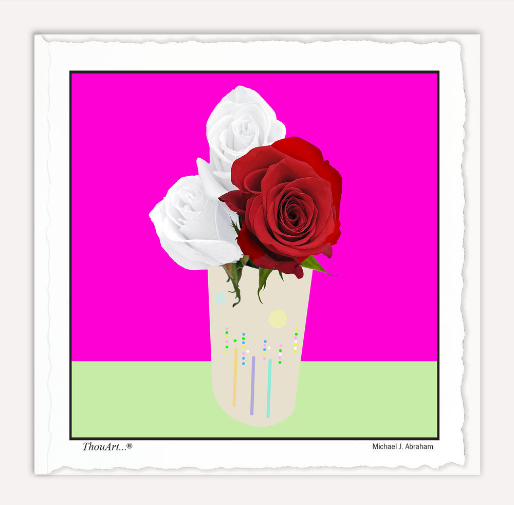 Three Roses Dotted Vase