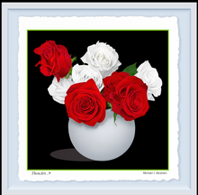 Load image into Gallery viewer, Four Red + White Roses
